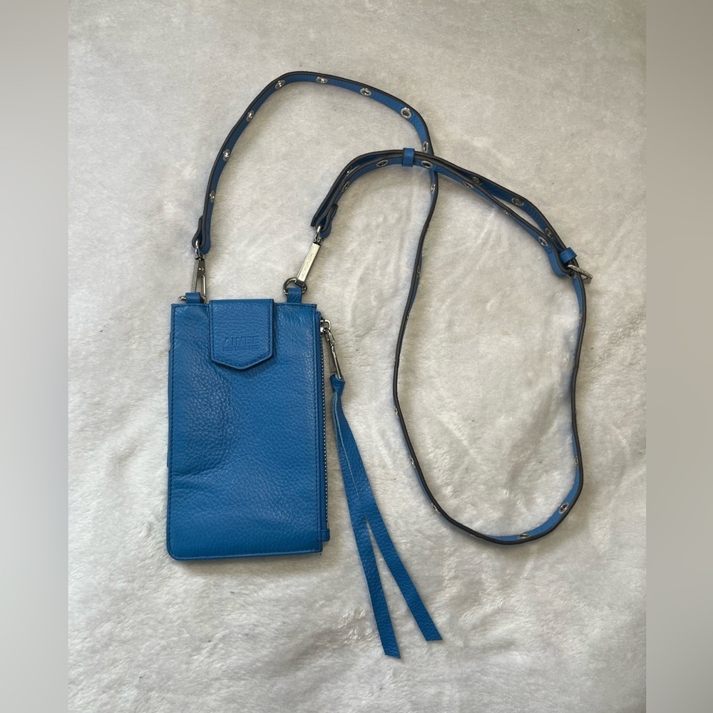 Aimee Kestenberg Leather Phone Crossbody Bag Bright Blue - Picture 5 of 15